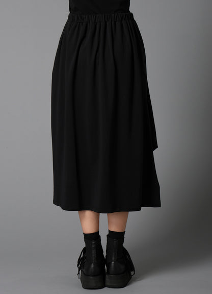 COTTON FRENCH TERRY SIDE DRAPE SKIRT