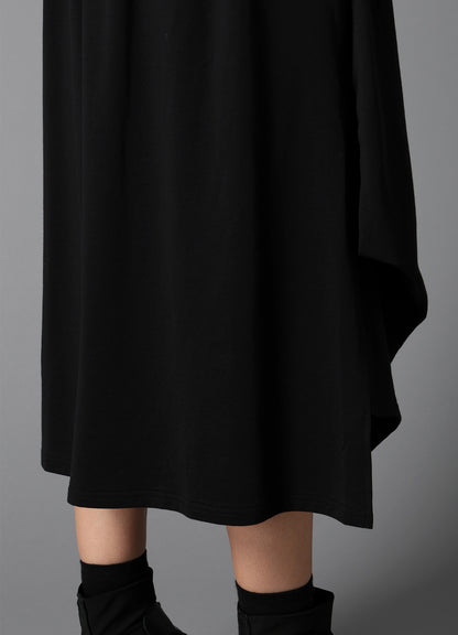 COTTON FRENCH TERRY SIDE DRAPE SKIRT