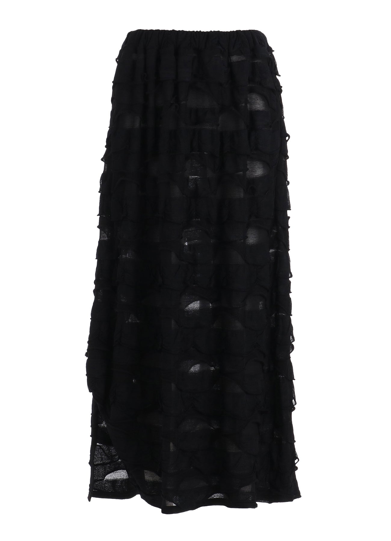 FRILL JACQUARD SIDE DRAPE SKIRT