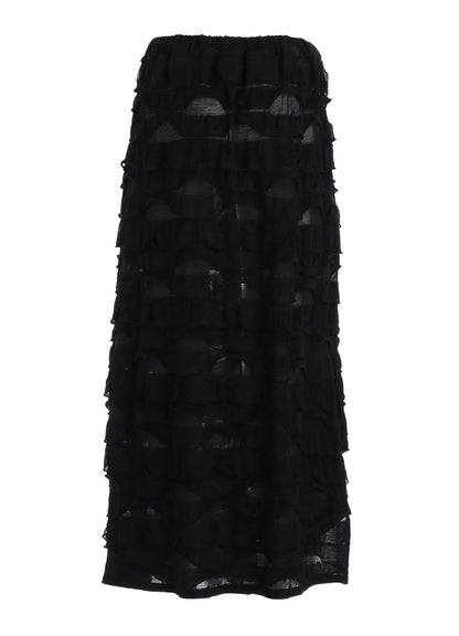 FRILL JACQUARD SIDE DRAPE SKIRT