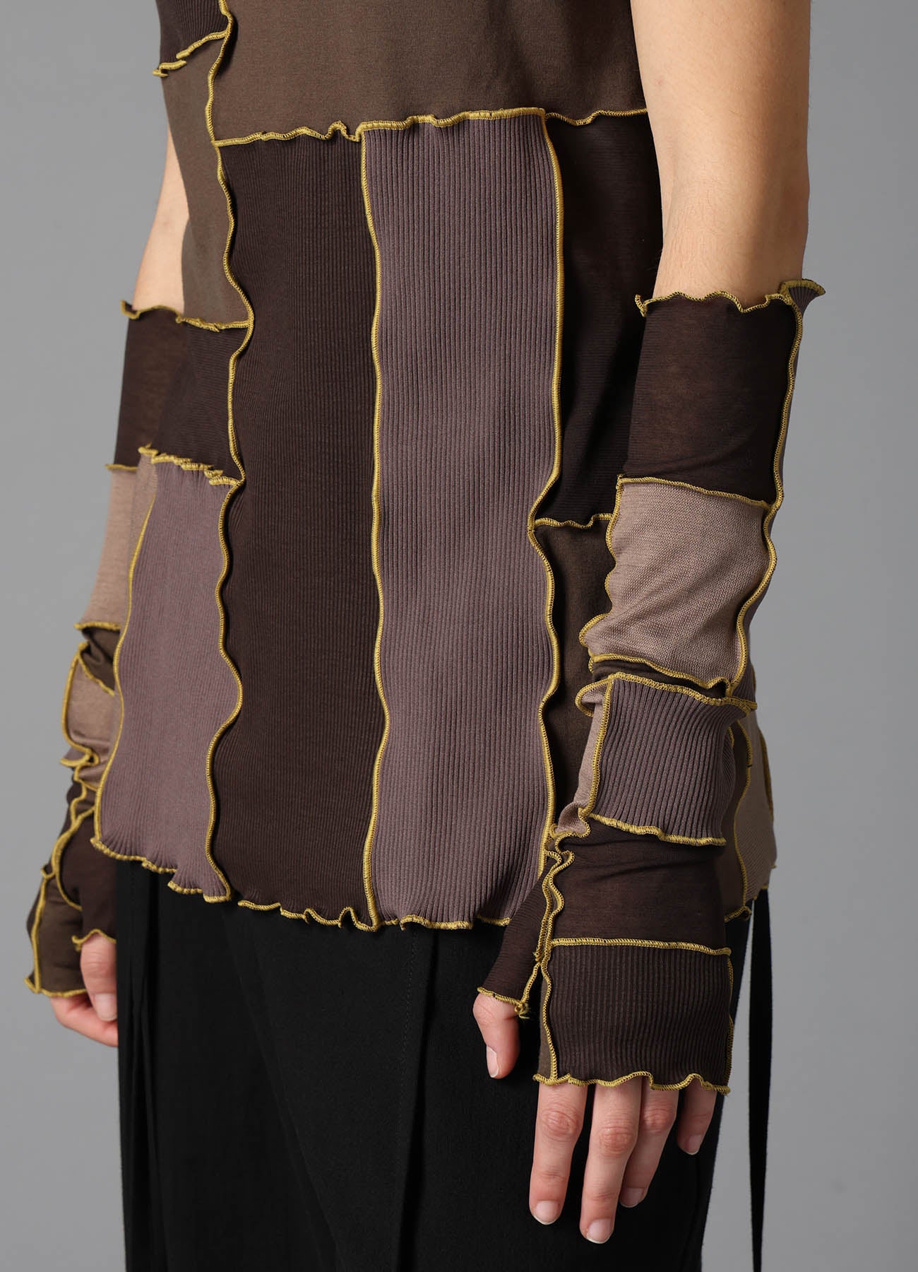 PATCHWORK CUT OFF GLOVE