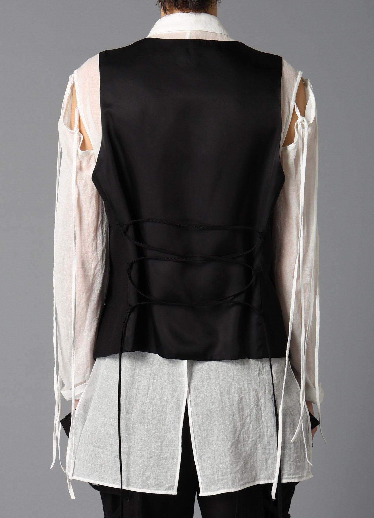 C/LI MUSLIN LACE UP VEST – THE SHOP YOHJI YAMAMOTO