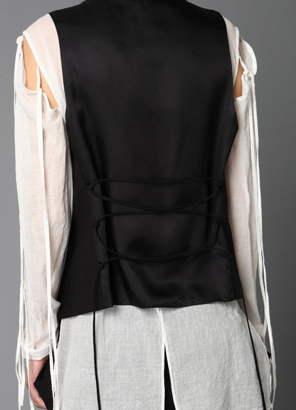 C/LI MUSLIN LACE UP VEST