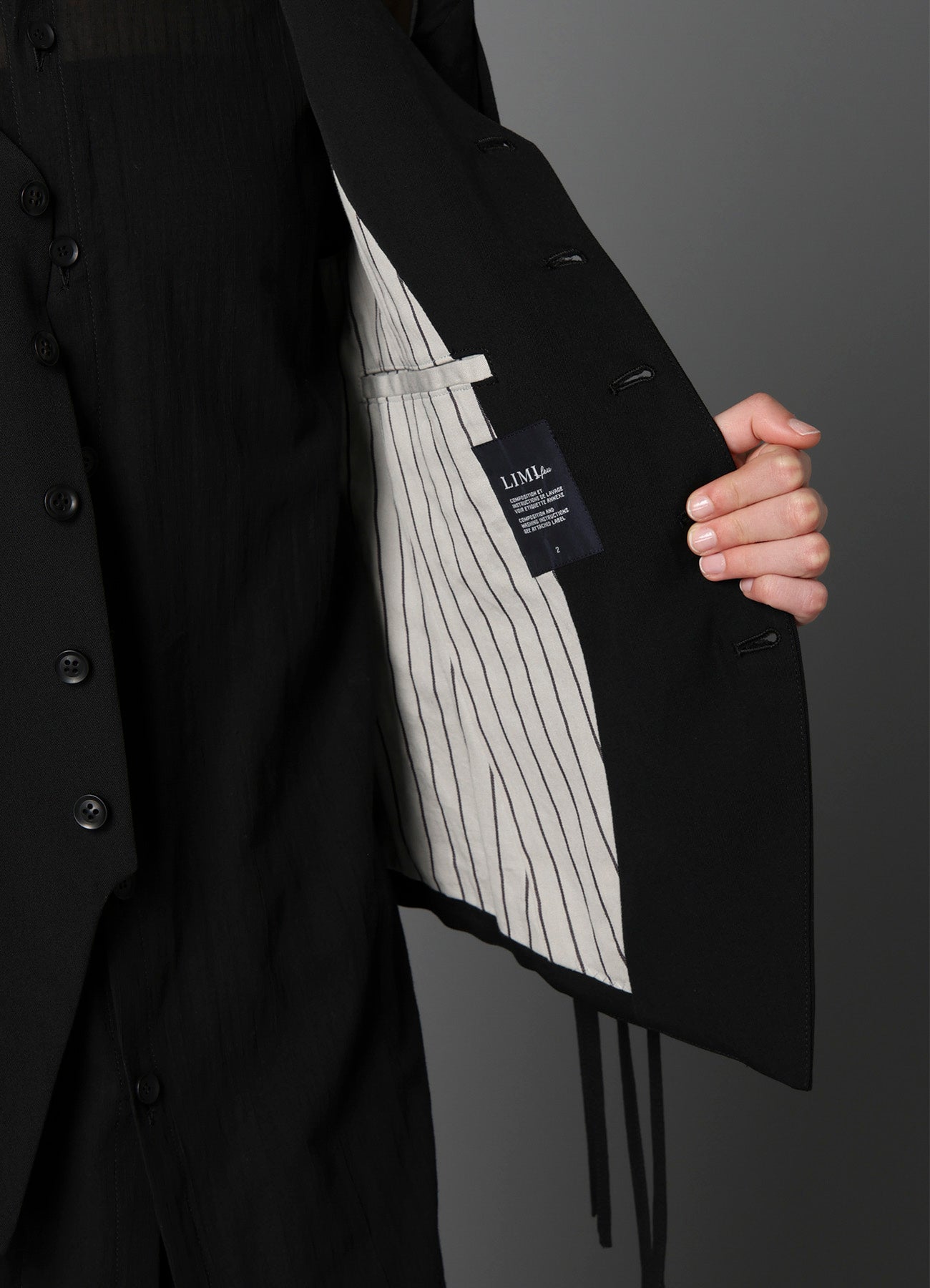 W/GABARDINE LACE UP VEST – THE SHOP YOHJI YAMAMOTO