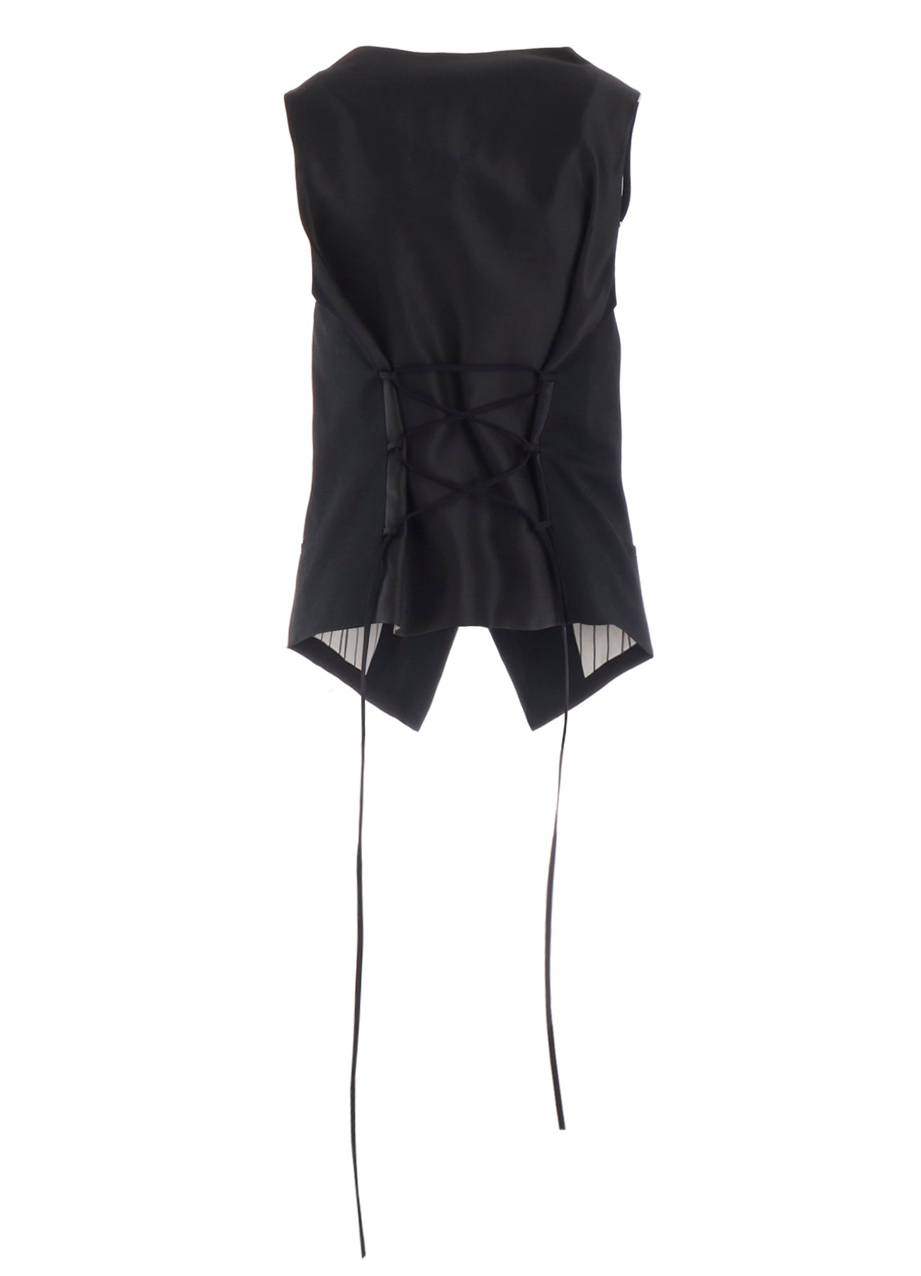 W/GABARDINE LACE UP VEST – THE SHOP YOHJI YAMAMOTO