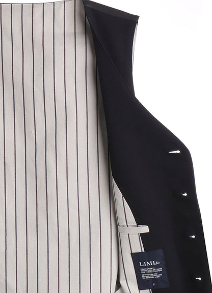 W/GABARDINE LACE UP VEST