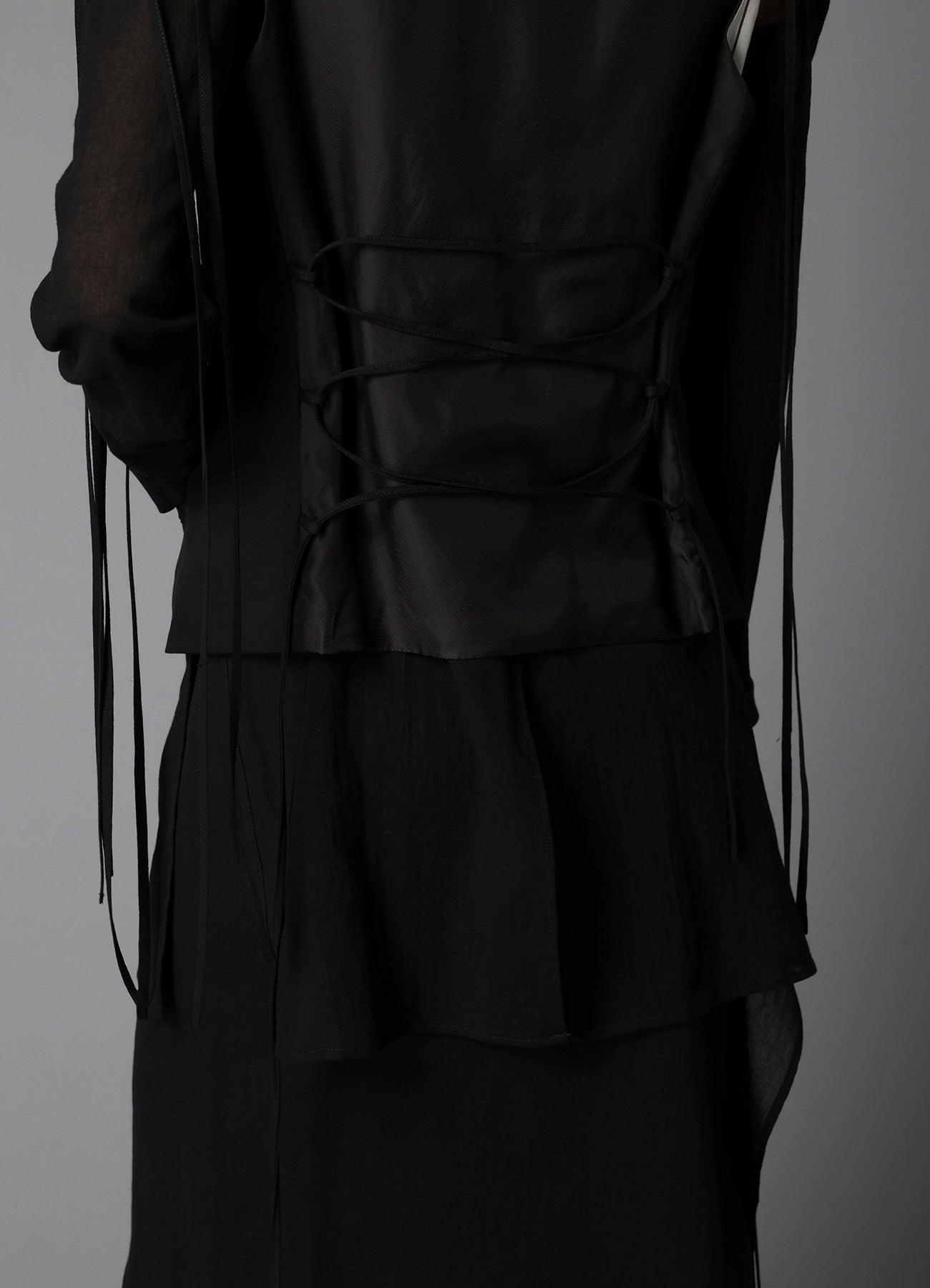 W/GABARDINE LACE UP VEST – THE SHOP YOHJI YAMAMOTO