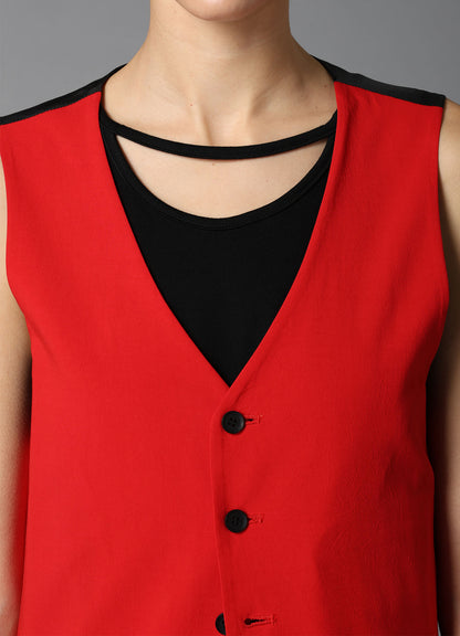 RY/ WRINKLED LACE UP VEST