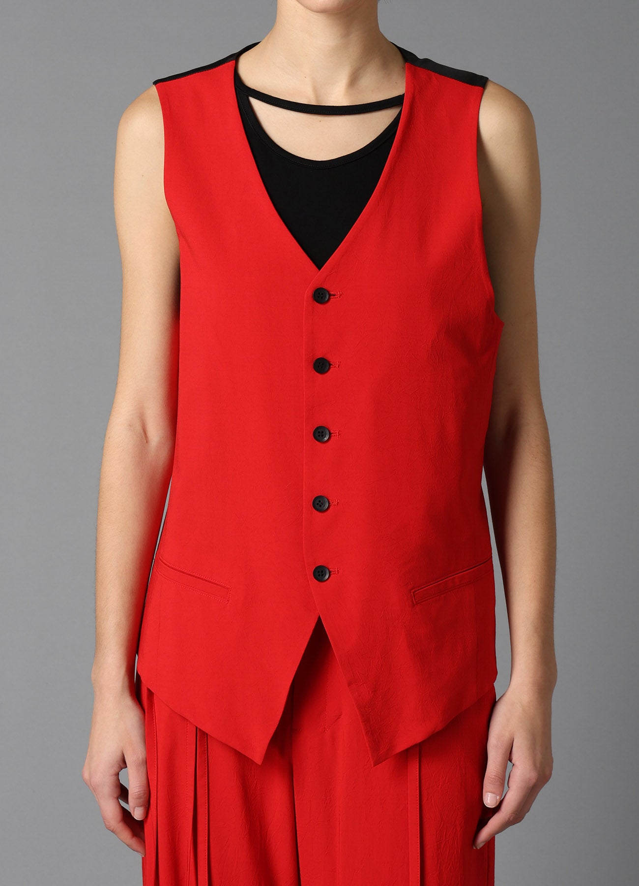 RY/ WRINKLED LACE UP VEST – THE SHOP YOHJI YAMAMOTO