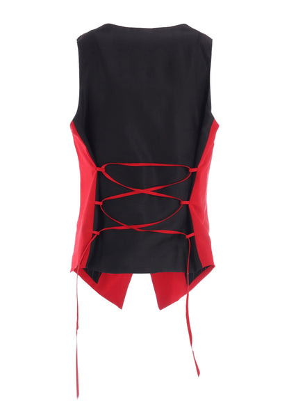 RY/ WRINKLED LACE UP VEST