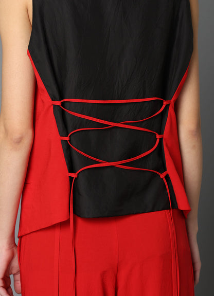 RY/ WRINKLED LACE UP VEST