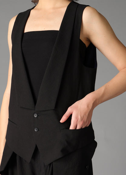 C/LI MUSLIN COLLARED VES