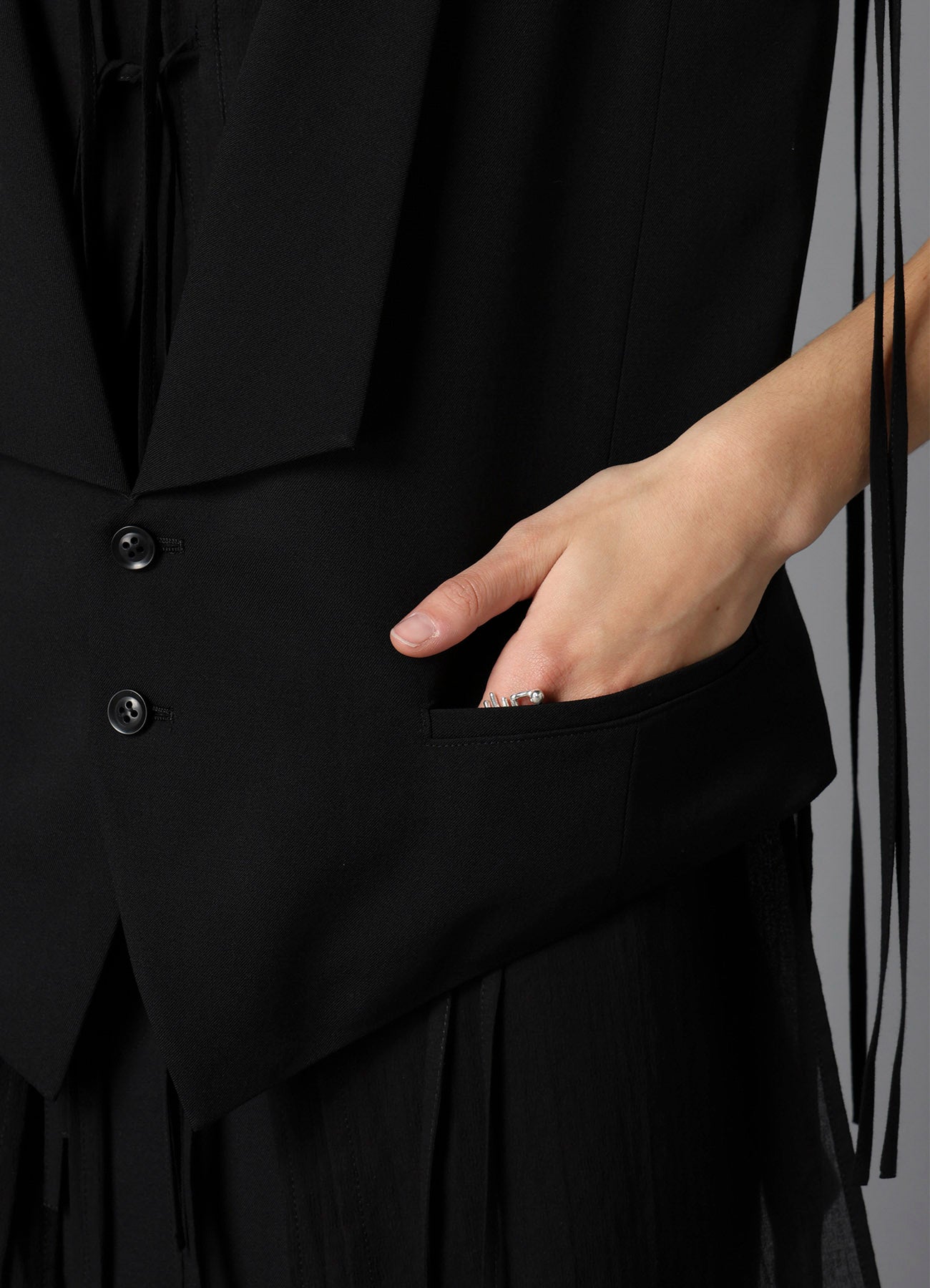 W/GABARDINE COLLARED VEST – THE SHOP YOHJI YAMAMOTO