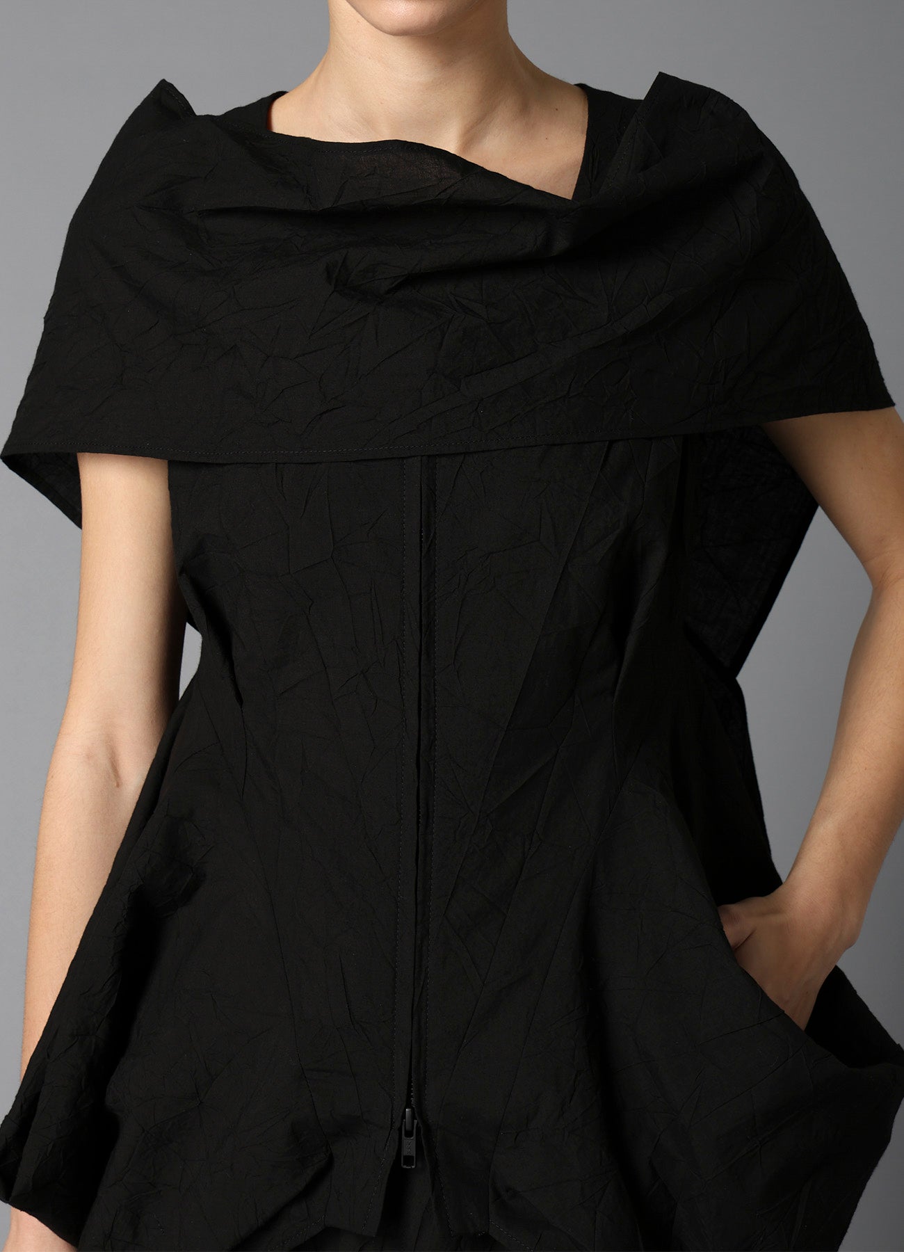WRINKLED TYPEWRITER  SCARF DETAIL VEST