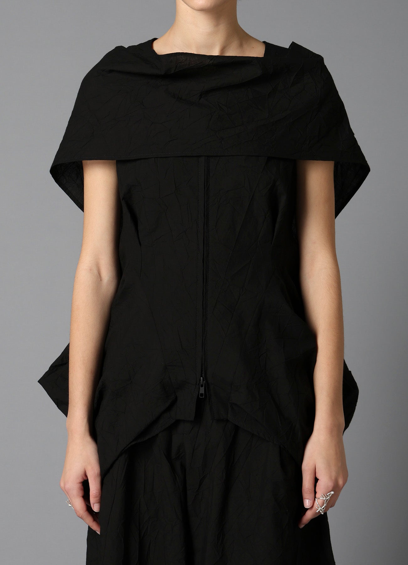 WRINKLED TYPEWRITER  SCARF DETAIL VEST