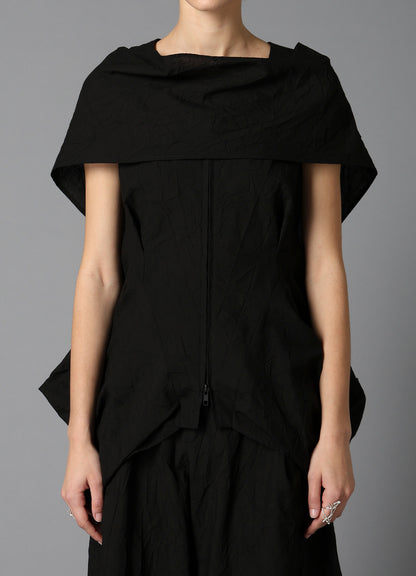 WRINKLED TYPEWRITER  SCARF DETAIL VEST