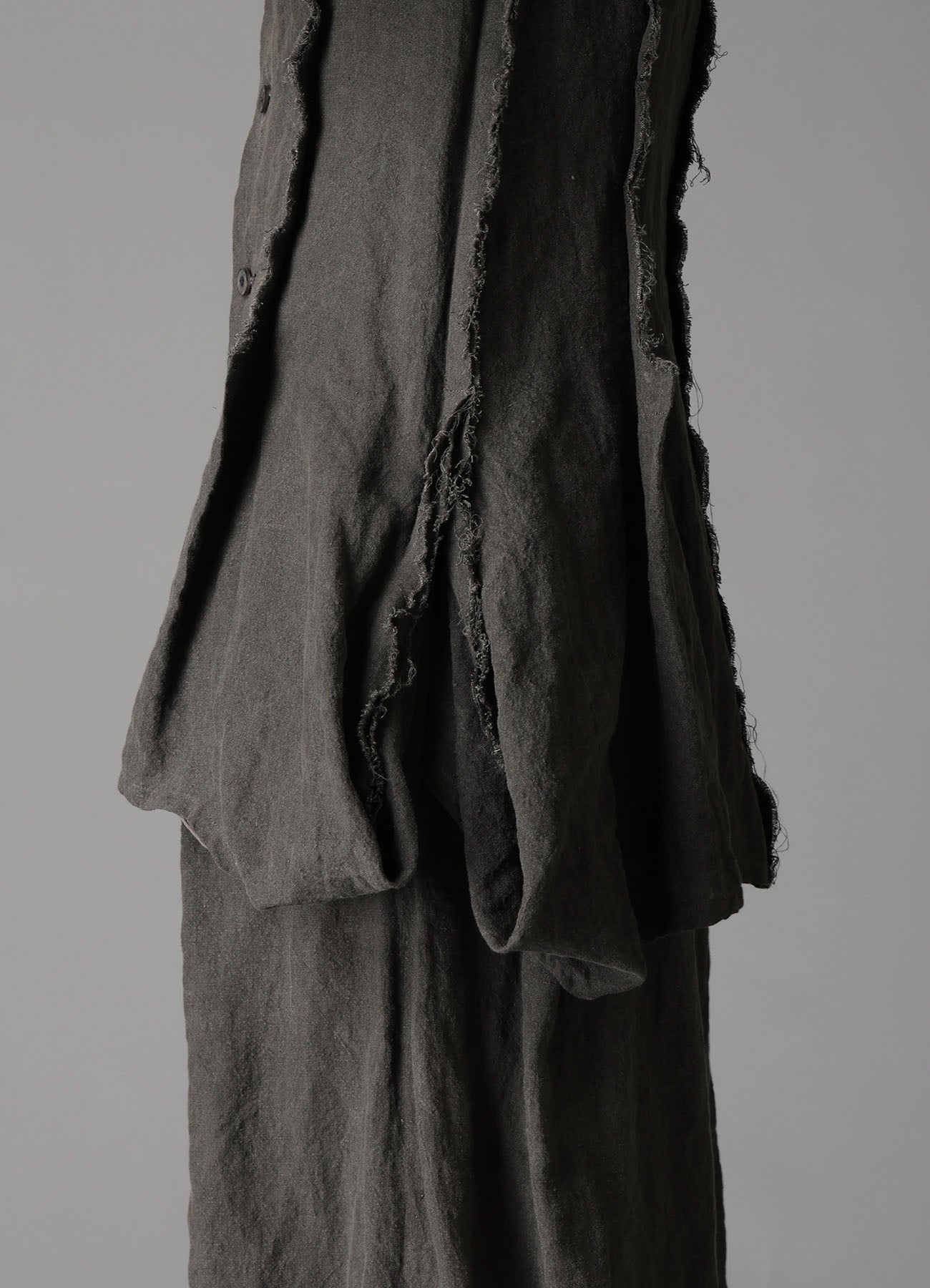 INK DYED LAWN HEM DETAIL VEST