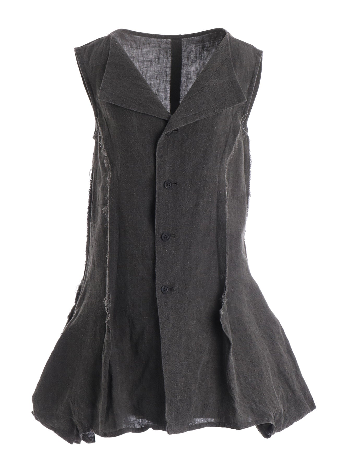 INK DYED LAWN HEM DETAIL VEST