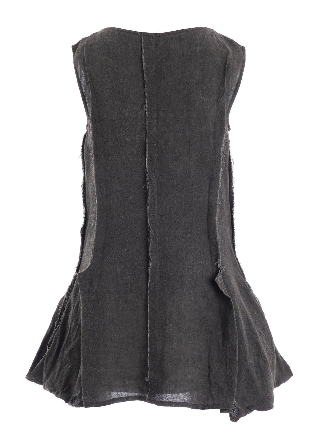 INK DYED LAWN HEM DETAIL VEST