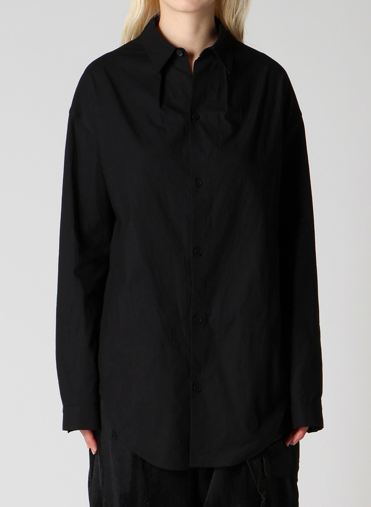 LIGHT POPLIN NECK TUCK SHIRT