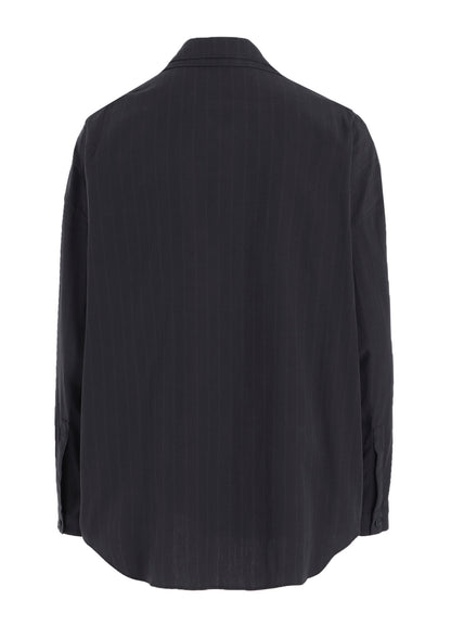 GREY STRIPE DOUBLE COLLAR SHIRT