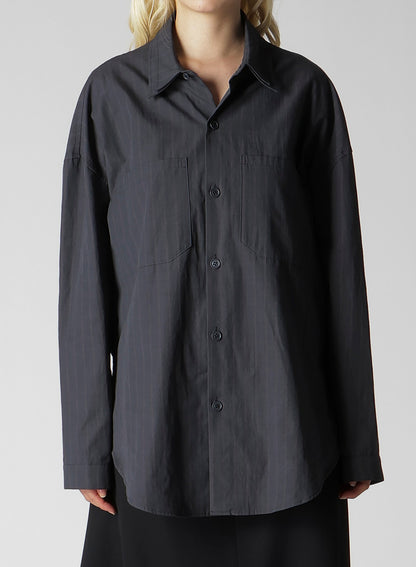 GREY STRIPE DOUBLE COLLAR SHIRT