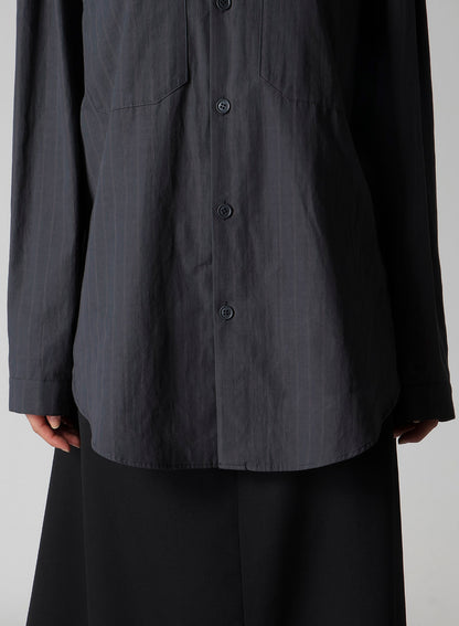 GREY STRIPE DOUBLE COLLAR SHIRT