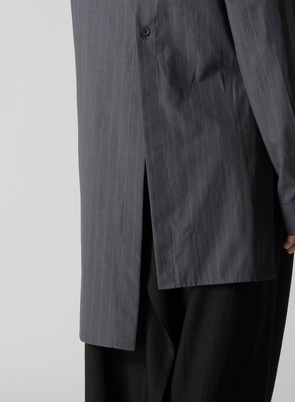 GREY STRIPE BACK SLIT SHIRT