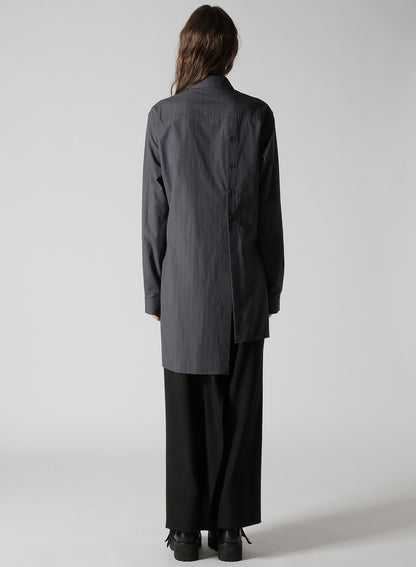 GREY STRIPE BACK SLIT SHIRT