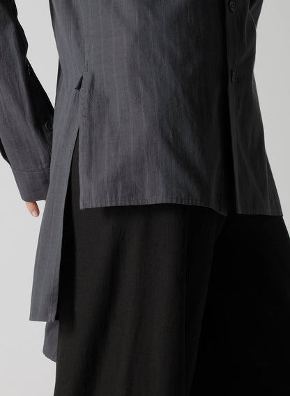 GREY STRIPE BACK SLIT SHIRT