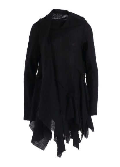 WOOL GAUZE FRILLED BLOUSE