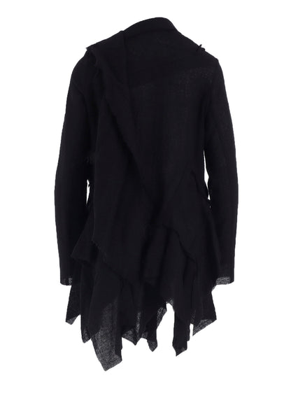 WOOL GAUZE FRILLED BLOUSE