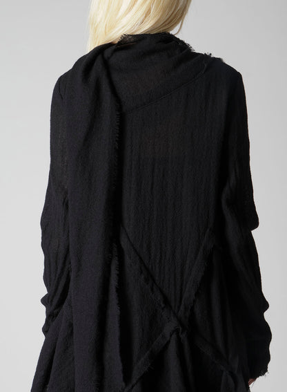 WOOL GAUZE FRILLED BLOUSE