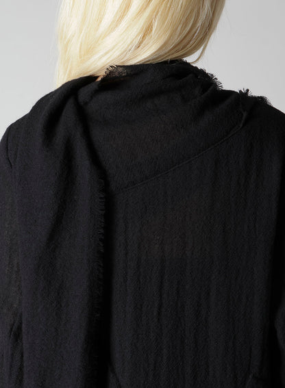 WOOL GAUZE FRILLED BLOUSE