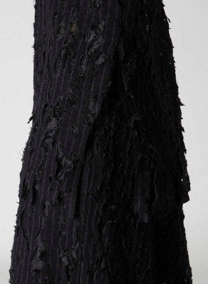 DAMEGED STRIPE SHOULDER PUFF SHIRT