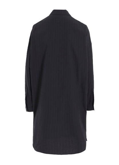 GREY STRIPE SHOULDER TOP TUCK SHIRT