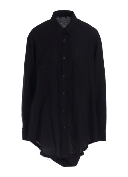 WOOL VIYELLA HEM PUFF SHIRT