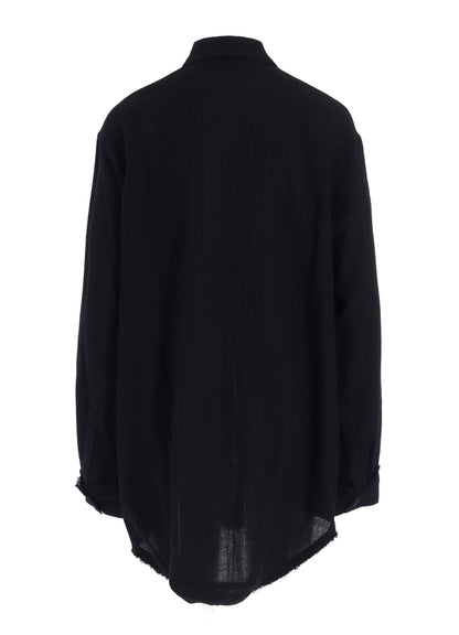WOOL VIYELLA HEM PUFF SHIRT