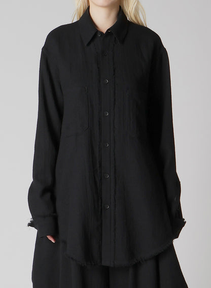 WOOL VIYELLA HEM PUFF SHIRT