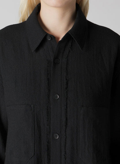 WOOL VIYELLA HEM PUFF SHIRT