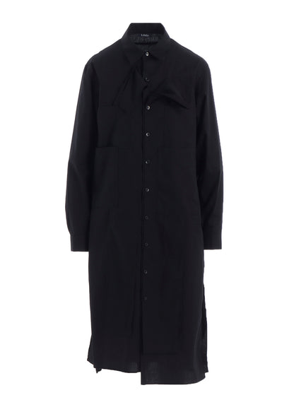 100/2 BROAD COTTON LAYERED LONG SHIRT