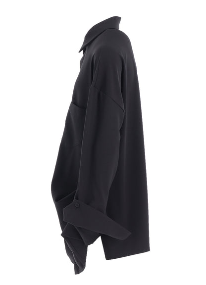 DOUBLE SATIN DRAPE SLEEVE DRESS B