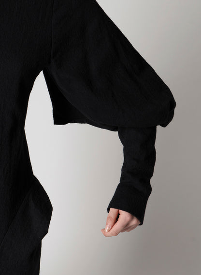 SHRINKED SERGE BALLOON SLEEVE COAT