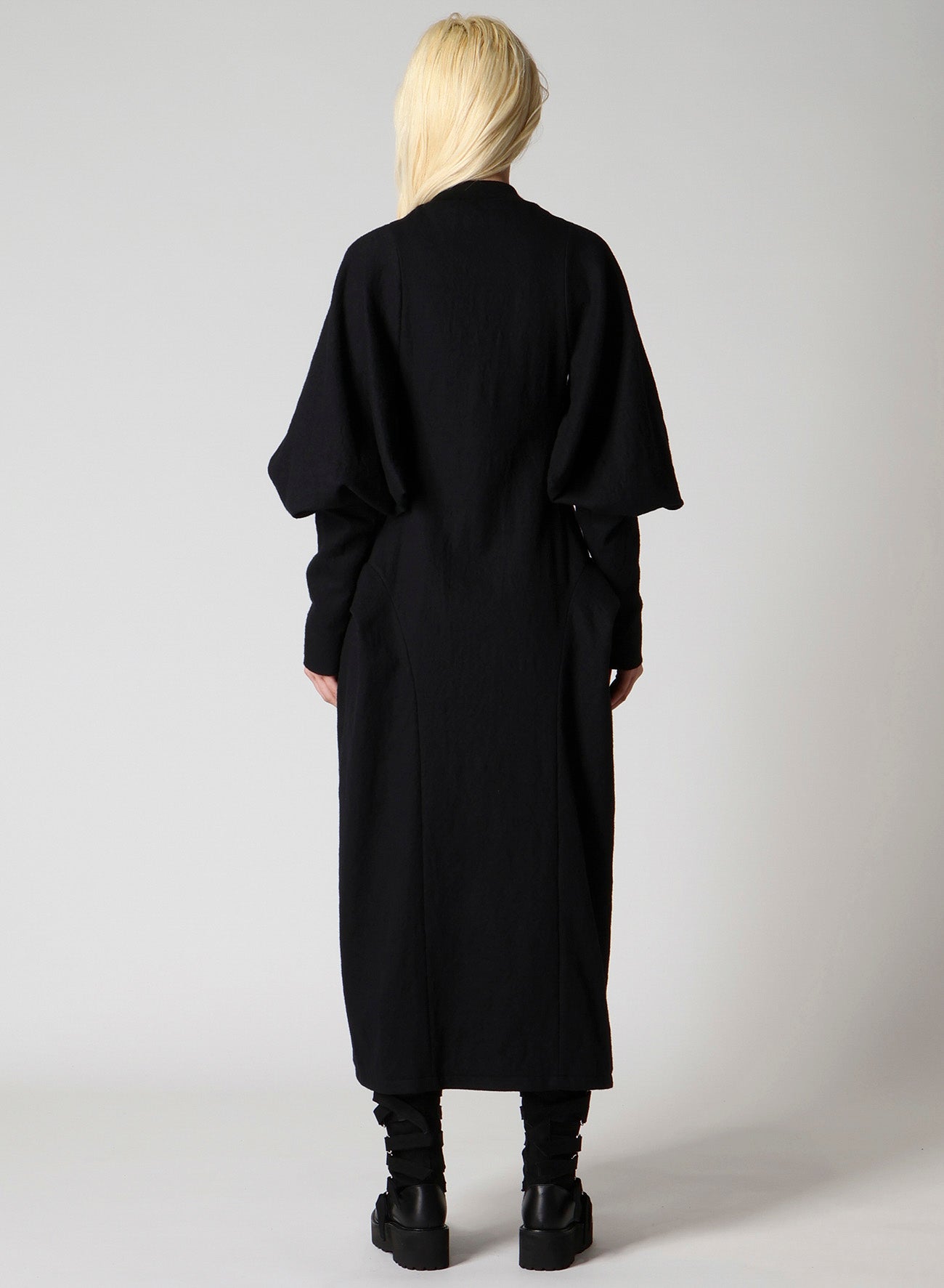 SHRINKED SERGE BALLOON SLEEVE COAT