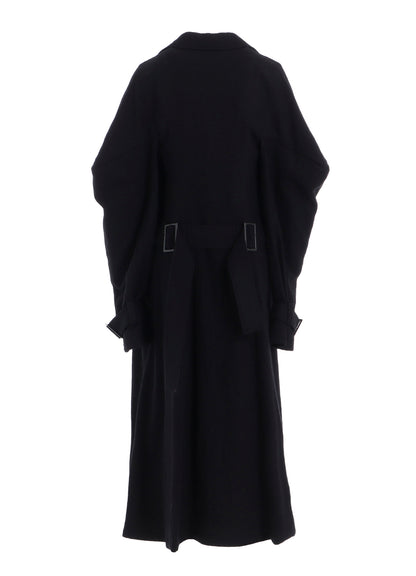 SHRINKED SERGE TRENCH COAT WITH BELT