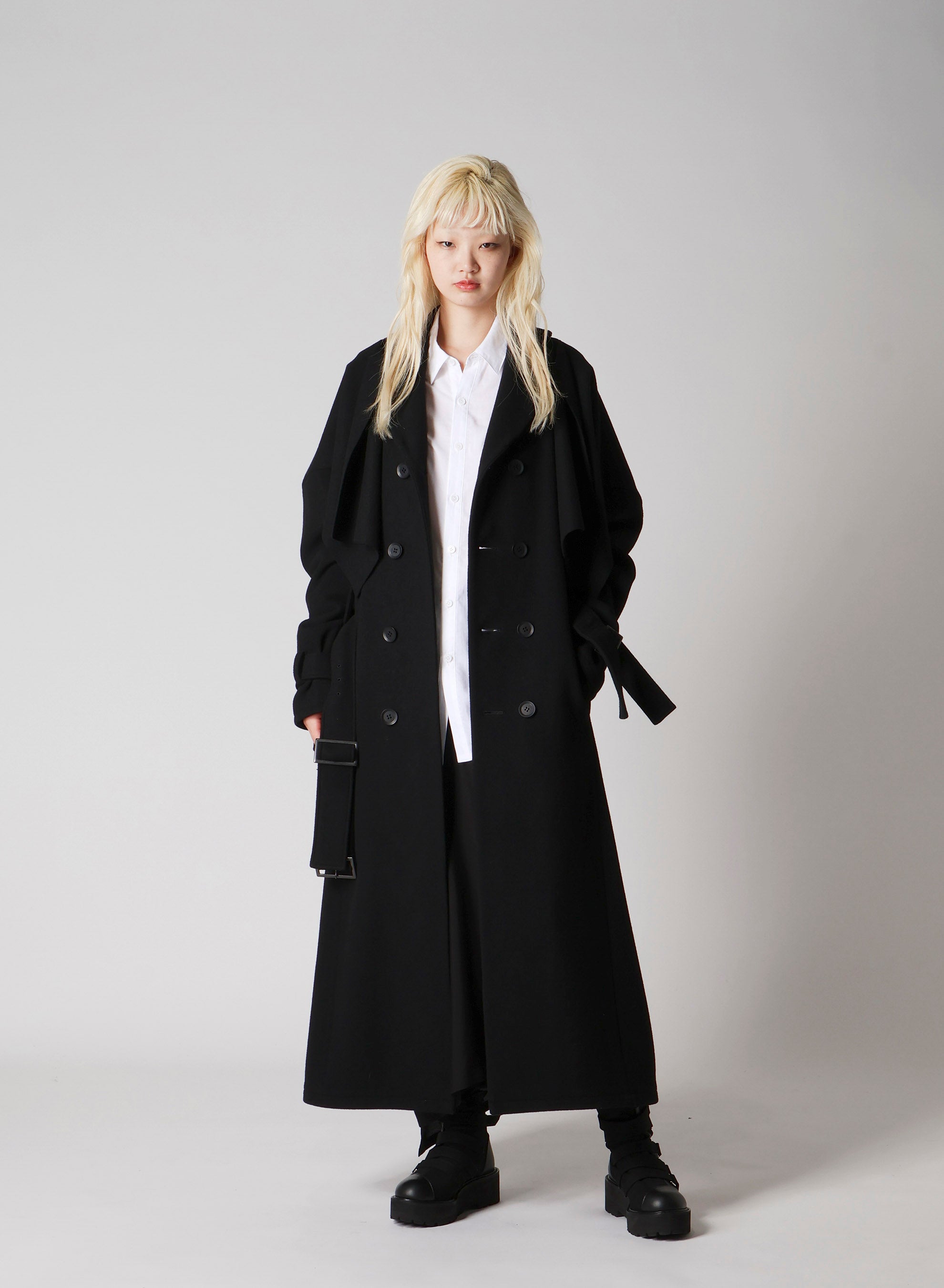 LIMI feu W/Mosser B Long Trench Coat カーキ WOOL MOSSER TRENCH COAT WITH BELT – THE SHOP YOHJI YAMAMOTO