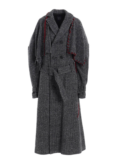 NEP TWEED TRENCH COAT WITH BELT