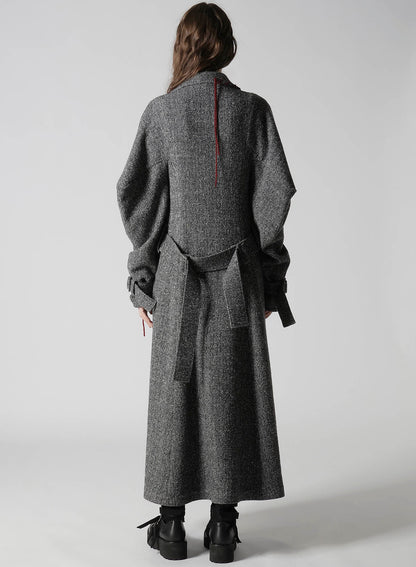 NEP TWEED TRENCH COAT WITH BELT