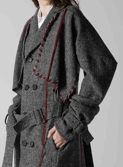 NEP TWEED TRENCH COAT WITH BELT