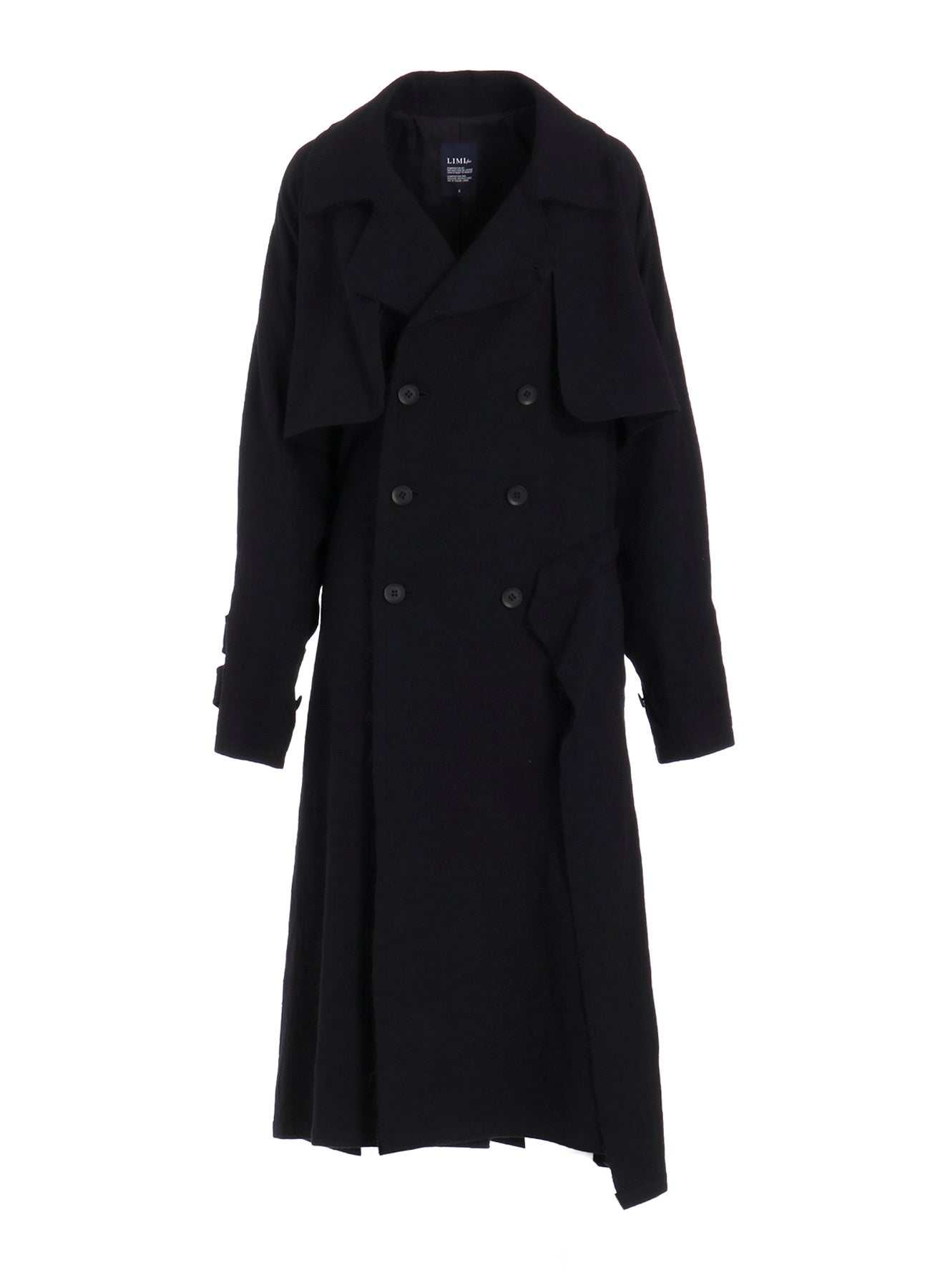 SHRINKED SERGE BACK DRAPE TRENCH COAT